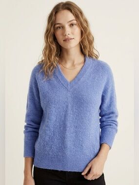Madewell Alpaca Blend Periwinkle V Neck Sweater Size XS